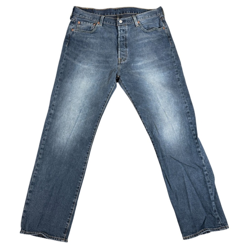 LEVI's Jeans 501 Jeans Men 36x32 Gray‎ Black Fade Vtg Y2K Straight Rivet Denim
